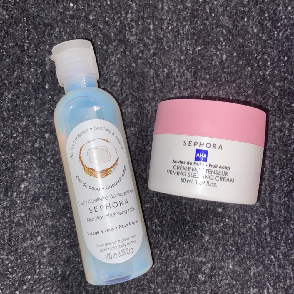 Sephora cleaning water & firming sleeping cream